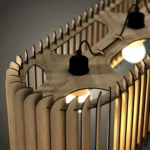 Linar wooden chandelier by Aranel Gallery