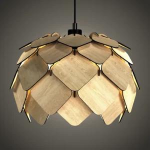 Pigna wooden chandelier by Aranel Gallery